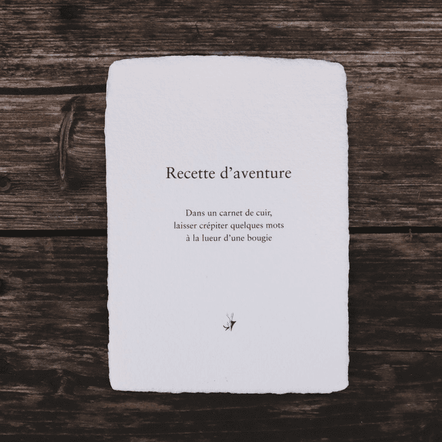Carte &quot; Recette d&#039;aventure &quot;